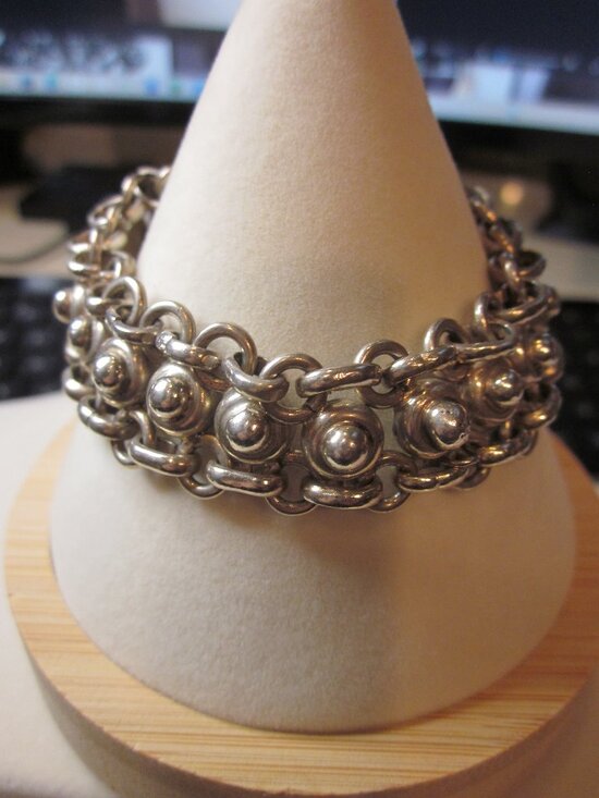 Jewelry - 7"  Chunky Sterling Silver link bracelet. 925 Mexico.